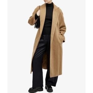 NWT A.P.C. Floraine Belted Wool Blend Long Coat Size 38 Camel Retail $1280